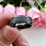 Popular Multicolor 6mm 8mm Men Women Tungsten Hammer Ring Comfort Fit Weddding Band