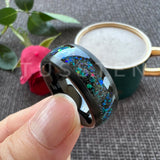 Terrific Galaxy Opal Brushed 8MM Cool Wedding Comfort Fit Bands Rings Tungsten Jewelry For Men and Women
