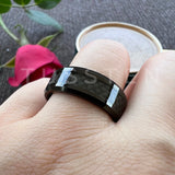 Excellent Shiny Bevel Edges 8MM Black Carbon Fiber Ring Classic Tungsten Comfort Fit Wedding Band For Men Women