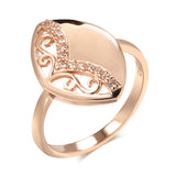 Luxury Smooth 14K Filled Rose Gold Minimalist Hollow Micro Set AAA Zircon Diamonds Women's Rings Fine Jewelry