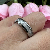 Awesome Meteorite Inlay 6mm 8mm Tungsten Carbide Ring for Men Women - Engagement Wedding Band Fashion Jewelry