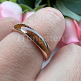 Domed Polished Trendy 4mm 6mm 8mm Koa Wood Ring Tungsten Comfort Fit Wedding Band For Men Women Jewelry