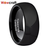 Classic Domed Edges Polished Shiny 8mm Black Tungsten Carbide I Love You Engraved Engagement Wedding Bands and Rings