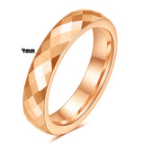 Black Rose Gold  Faceted Edge Dome Polished 4MM/6MM Tungsten Carbide Wedding Bands Couple Rings for Women and Men