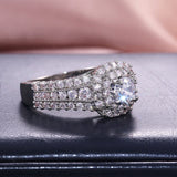 New Arrival Splendid Luxury Round Cut Designer AAA+ Quality CZ Diamonds High End Rings