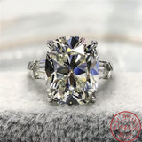 Handmade Silver Emerald cut 2ct Lab Diamond Engagement Wedding Ring