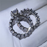 NEW Vintage Round cut AAAA Quality Cubic Zirconia Diamonds Promise ring set