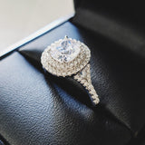 New Arrivals Stunning Pink Yellow Cushion Cut AAA+ Quality CZ Diamonds Luxury Rings