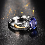 Superb Classic 925 Silver Luxury AAAA Rings With Oval Lab Sapphire Gemstone - Rings Universe