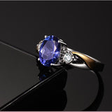 Superb Classic 925 Silver Luxury AAAA Rings With Oval Lab Sapphire Gemstone - Rings Universe