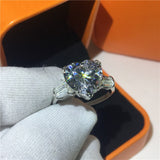 NEW Heart Shape Luxury 5ct Lab AAA Quality Topaz CZ Diamonds Promise Rings