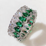 Stylish Colorful AAA+ Cubic Zirconia Diamonds Fashion Eternity Promise Rings - Rings Universe