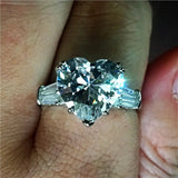 NEW Lovers Promise Ring Heart cut 12mm AAAA Quality Cubic Zirconia Diamonds Luxury Rings