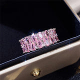 Stylish Colorful AAA+ Cubic Zirconia Diamonds Fashion Eternity Promise Rings - Rings Universe