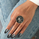 NEW VINTAGE RINGS Bohemian Vintage Black Crystal Stone Boho Gold Metal Ring