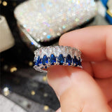 Stylish Colorful AAA+ Cubic Zirconia Diamonds Fashion Eternity Promise Rings - Rings Universe