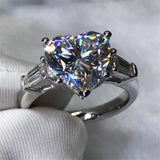 Handmade Silver Emerald cut 2ct Lab Diamond Engagement Wedding Ring