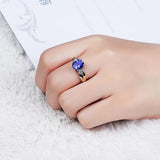 Superb Classic 925 Silver Luxury AAAA Rings With Oval Lab Sapphire Gemstone - Rings Universe