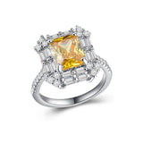 NEW Luxury Yellow Color Princess Cut AAA+ Quality CZ Diamonds Engagement Fashion Rings - Rings Universe