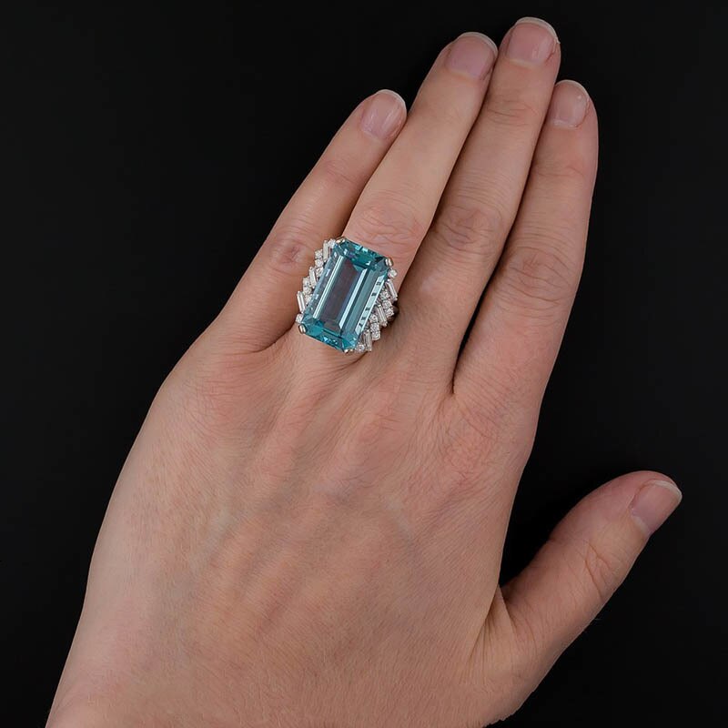 BEAUTIFUL RECTANGLE SHAPE LARIMAR RING – Exotic Gems