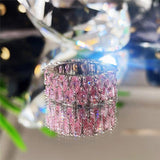 Stylish Colorful AAA+ Cubic Zirconia Diamonds Fashion Eternity Promise Rings - Rings Universe