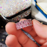Stylish Colorful AAA+ Cubic Zirconia Diamonds Fashion Eternity Promise Rings - Rings Universe