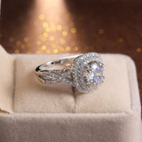 New Arrival Luxury Halo Round Cut Exquisite AAA+ Quality CZ Diamonds Designer Rings