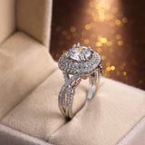 New Arrival Luxury Halo Round Cut Exquisite AAA+ Quality CZ Diamonds Designer Rings