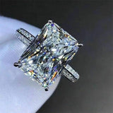 Captivating Luxury Silver Color Inlaid Big Square AAA+ CZ Diamonds Fashion Brilliant Rings - Rings Universe