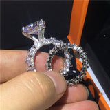 NEW Luxury Vintage Heart cut 8ct AAAA Quality CZ Diamonds Ring Sets
