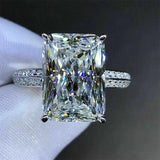Captivating Luxury Silver Color Inlaid Big Square AAA+ CZ Diamonds Fashion Brilliant Rings - Rings Universe