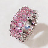 Stylish Colorful AAA+ Cubic Zirconia Diamonds Fashion Eternity Promise Rings - Rings Universe