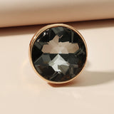 NEW VINTAGE RINGS Bohemian Vintage Black Crystal Stone Boho Gold Metal Ring