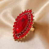 NEW VINTAGE RINGS Trendy Female Luxury Jewelry Pear Crystal Adjustable White Red Blue Rings
