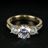 NEW ARRIVAL 3 Carat Round Cut Three Stone Designer AAA+ Quality CZ Diamonds Engagement Rings