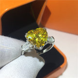 NEW Heart Shape Luxury 5ct Lab AAA Quality Topaz CZ Diamonds Promise Rings