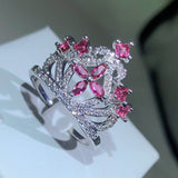 NEW Silver Boho color Big Crown AAAA Quality CZ Diamonds Promise Engagement Rings