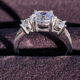 NEW ARRIVAL 3 Carat Round Cut Three Stone Designer AAA+ Quality CZ Diamonds Engagement Rings