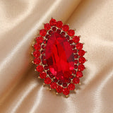 NEW VINTAGE RINGS Trendy Female Luxury Jewelry Pear Crystal Adjustable White Red Blue Rings