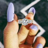 NEW ARRIVAL 3 Carat Round Cut Three Stone Designer AAA+ Quality CZ Diamonds Engagement Rings