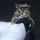 NEW Deluxe Sterling Silver Pave setting AAAA Quality Cz Diamonds Promise Engagement Rings