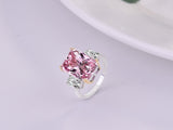 New Luxury Pink Designer Princess Cut AAA+ Quality CZ Diamonds Engagement Rings