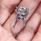 NEW Luxury Dazzling Round Cut Silver AAAA Quality Cubic Zirconia Engagement Promise Rings