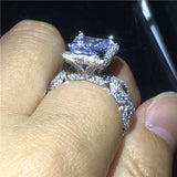 NEW Vintage Luxury Princess cut AAAA Quality CZ Diamonds Engagement Wedding Court Rings