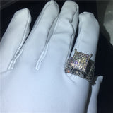 NEW Deluxe Sterling Silver Pave setting AAAA Quality Cz Diamonds Promise Engagement Rings