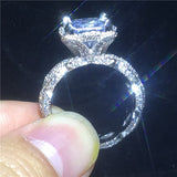 NEW Vintage Luxury Princess cut AAAA Quality CZ Diamonds Engagement Wedding Court Rings