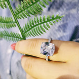 NEW ARRIVAL Luxury Cushion Cut Real silver color Designer AAA+ Quality CZ Diamonds Rings