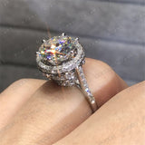NEW Luxury Dazzling Round Cut Silver AAAA Quality Cubic Zirconia Engagement Promise Rings
