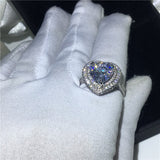NEW Big Heart shape 6ct AAAA Quality Cubic Zirconia Promise Engagement Rings