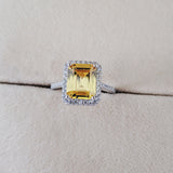 NEW ARRIVAL Designer Fashion Yellow Square Cut AAA+ Quality CZ Diamonds Fashion Rings